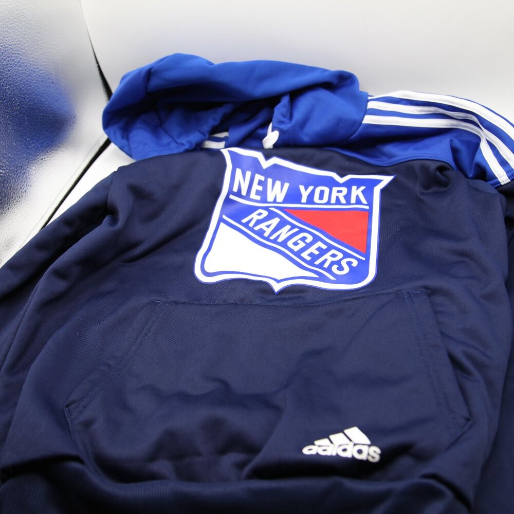 Men's New York Rangers Adidas Navy Stadium Pullover Hoodie (Adult Small)